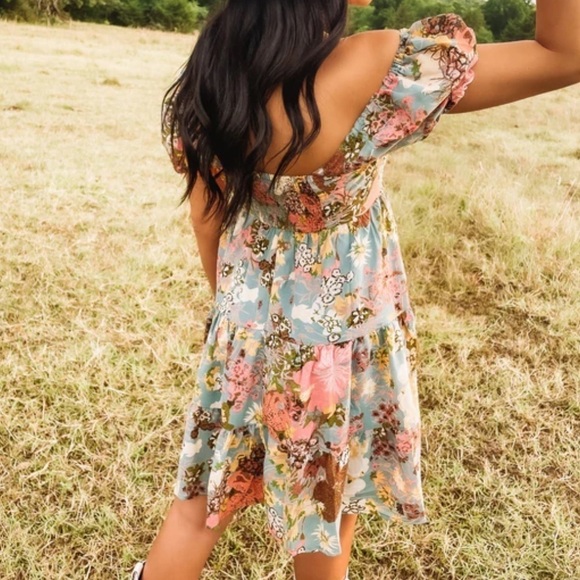 Anthropologie Entro Babydoll Floral Mini Dress - Picture 2 of 10